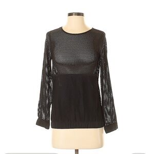 Lululemon Athletica Black Mesh Blouse